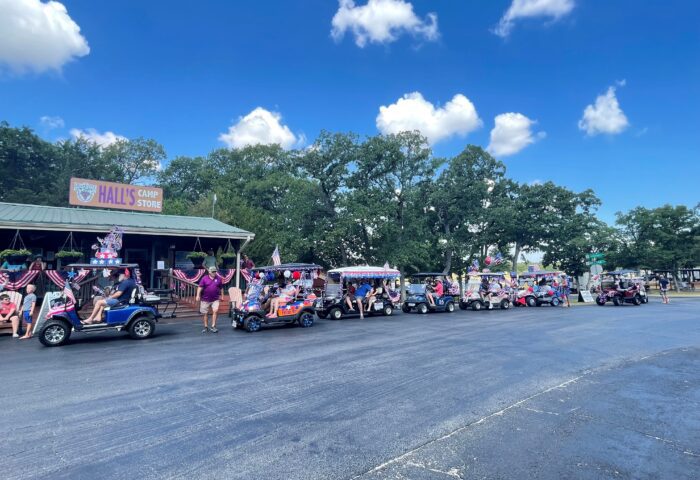 July 4th Golf Cart Parade with decorated golf carts
