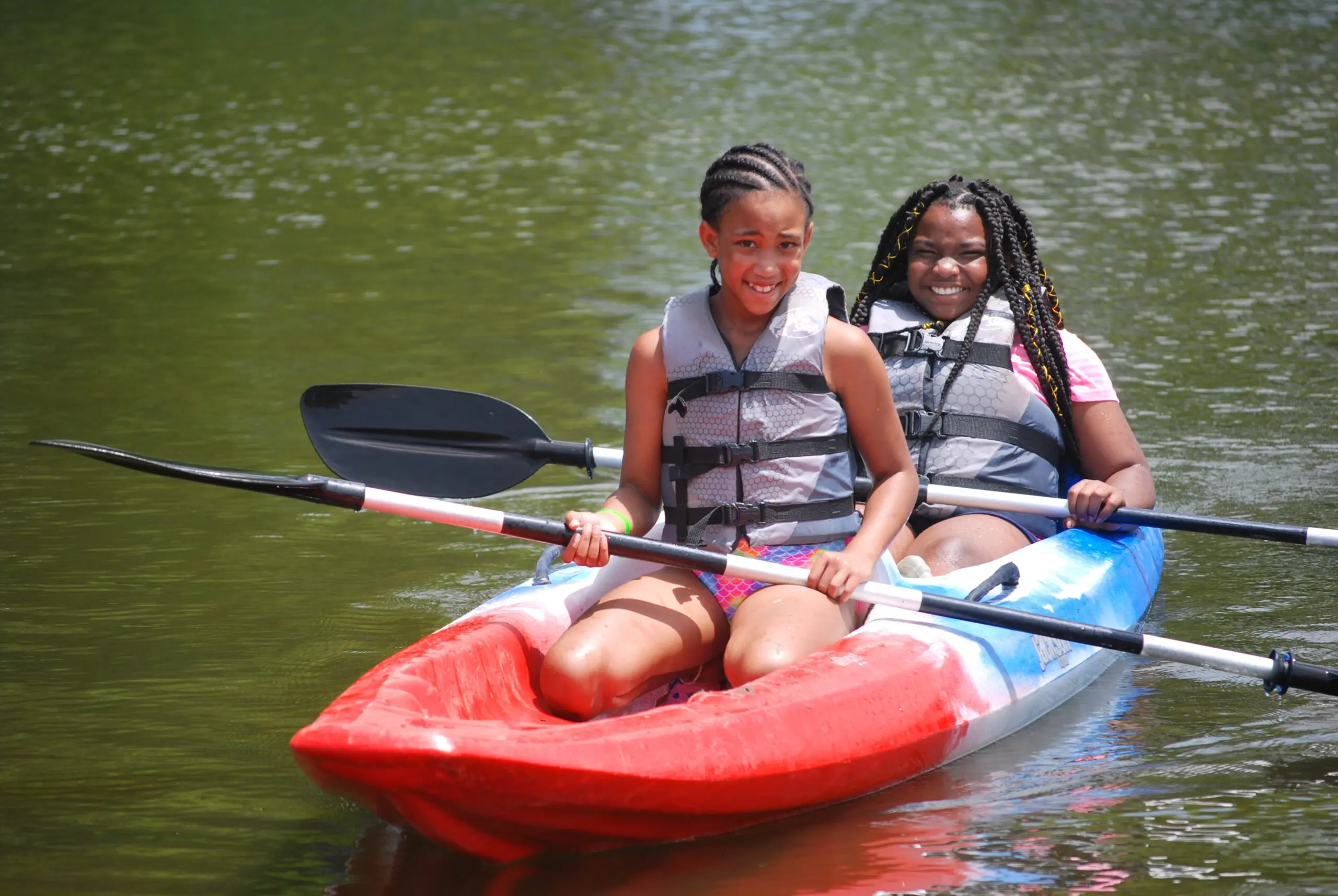 teens kayak