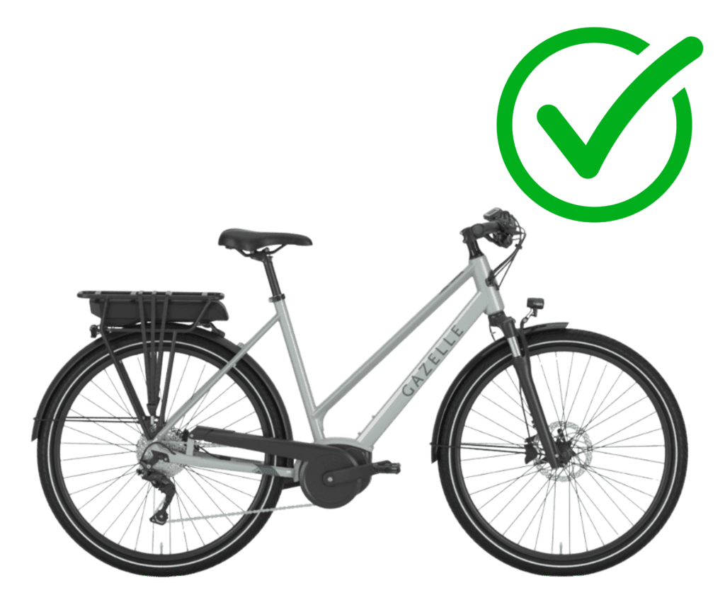 Class 1 E bike with a check mark