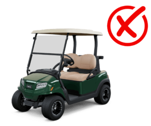 Golf Cart with X on it